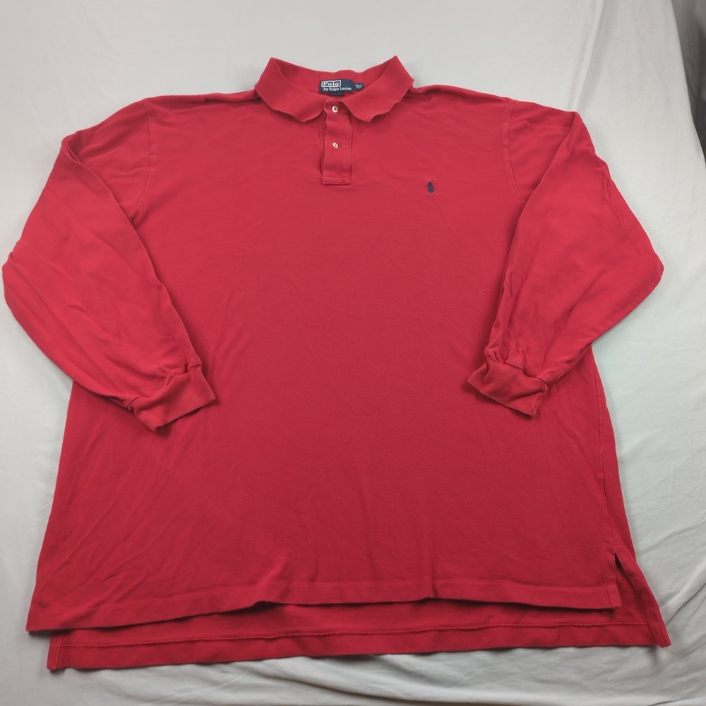 Polo Ralph Lauren Shirt Mens 3XLT Red Polo Golf Casual Office Preppy
